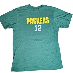 NFL Mens T Shirt Size L Short Sleeve Green Bay Packers Pullover Reebok Rodgers